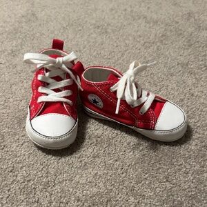 Converse Kids Red and White Sneakers